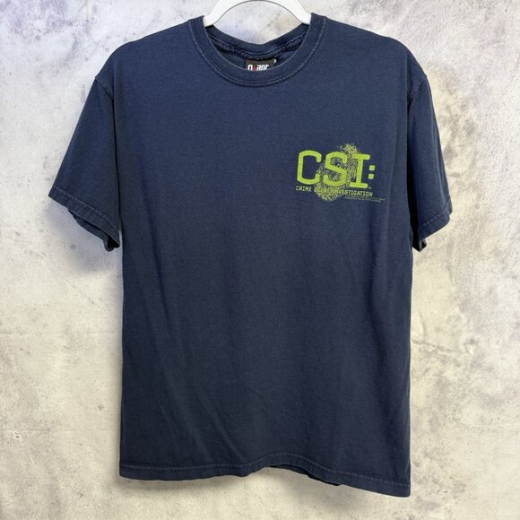 Vintage CSI Crime Scene Investigations T Shirt Mens Medium 19x26 Y2K Giant Tag - Picture 3 of 9